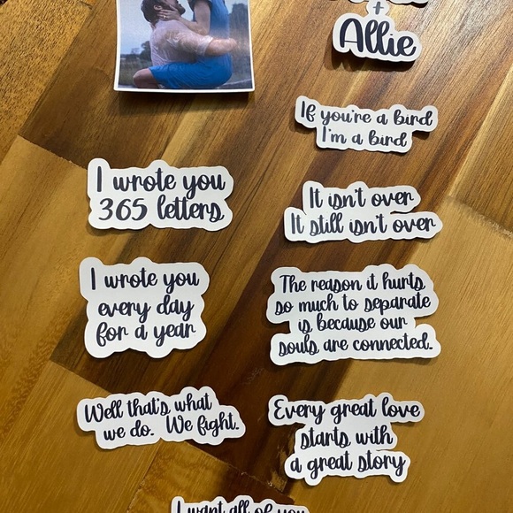 The Notebook Movie Waterproof Stickers Bottle Laptop Locker Computer Noah Allie - Picture 6 of 11